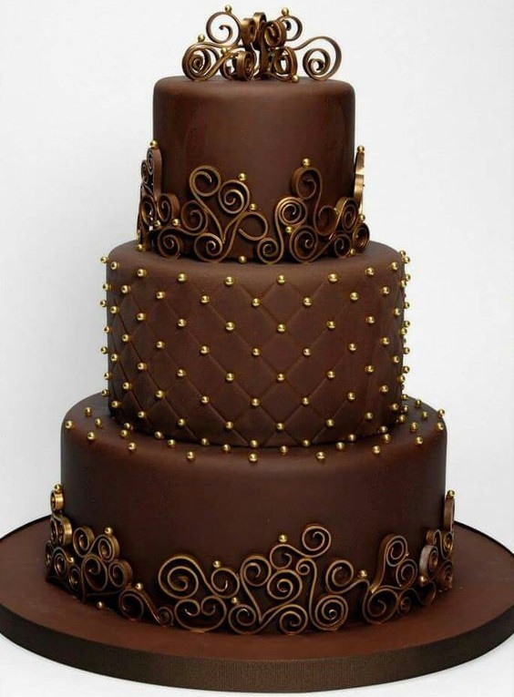 The chocolate Wedding cake for chocolate loving Brides and Grooms