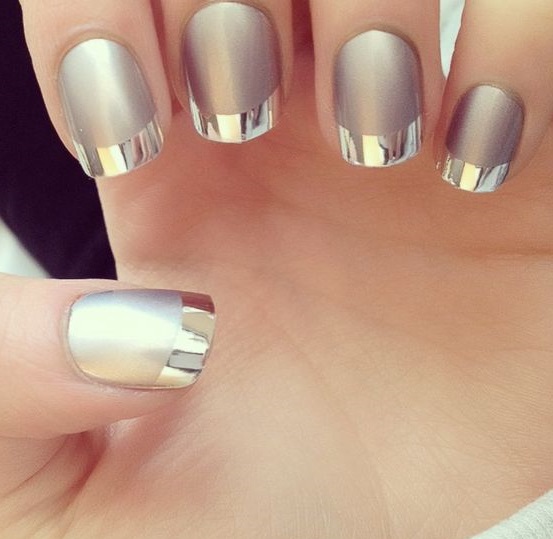 Silver Metal Tips nail art