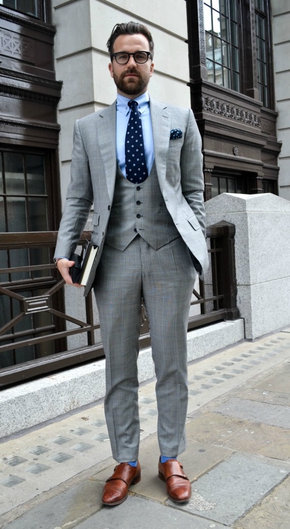 Traditional English style office look for men